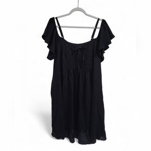 NWT Torrid Mini Wash Gauze Cold Shoulder Trapeze Dress